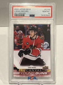 2022 Series 1 UD Canvas Young Guns Lukas Reichel #C110 PSA 10 GEM MT Rookie RC - Picture 1 of 1