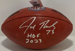 Fútbol Americano Wilson Duke Cle Browns JOE THOMAS Firmado Auténtico AUTOMÁTICO con Salón del Automóvil 23 - JSA - Imagen 1 de 2
