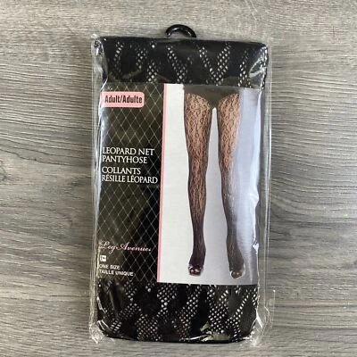 Leopard Net Pantyhose Gothic Halloween Costume Dress Up Cosplay One Size - Image 1 of 4