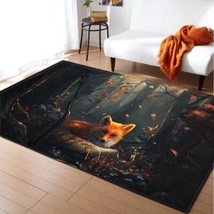 Animal Fox Living Room Carpet Anti-Skid Kitchen Mat Doormat Hallway Decorate Rug - Picture 1 of 12