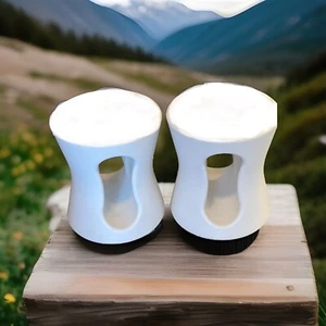 Tropitone Set Of White Round Side Tables Indoor Outdoor. - Picture 1 of 7
