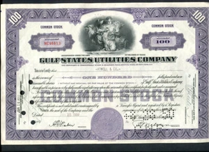 USA : Gulf States Utilities Company 100 shares oil stock certificate - 1950 - Picture 1 of 2