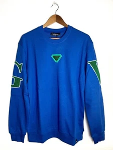 Avenue George V Paris GV Men's Blue Sweatshirt Sweater Crewneck Embroidered NWT - Picture 1 of 8