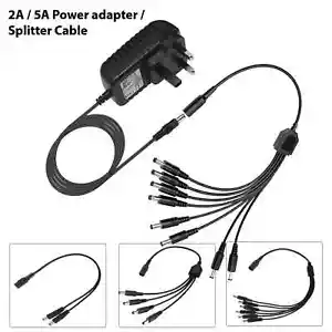 12V 2A 5A DC Power Supply Adapter Transformer LED CCTV Camera 2.1mm UK Plug/ PSU - Picture 1 of 120