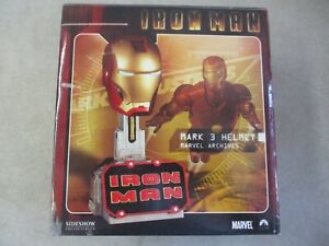 2008 IRON MAN MARK 3 HELMET MARVEL ARCHIVES SIDESHOW COLLECTIBLES 6" MINI IN BOX