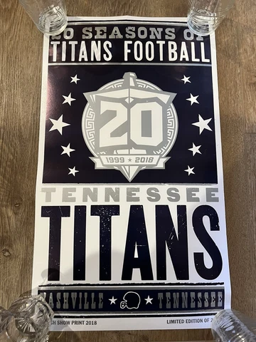 Rare! 2018 Hatch Show Print ~ 20 Seasons of Titans Football Limited Edition NFL Cover