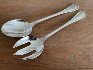 CHRISTOFLE Cutlery - SPATOURS Pattern - PAIR Silver Plated SALAD SERVERS 24 CMS - Picture 1 of 8