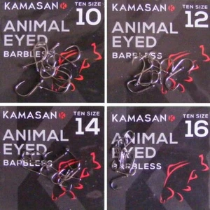 Kamasan Animal Eyed Barbless Fishing Hooks - Size 8, 10, 12, 14, 16, 18, 20 - Picture 1 of 8