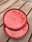 2 Edouard Chapallaz Duillier Ox Blood Red Art Pottery Large Plates Switzerland