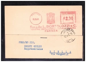 Timbro Meccanico Rosso Faenza 1948 BORTOLOZZI Distilleria Vini KY2458 - Picture 1 of 1