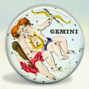 Constellation of Gemini Zodiac Sign Pocket Mirror - Picture 1 of 3