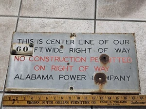 Vintage Porcelain Alabama Porcelain Power Company Danger Sign AP Utility AL Co - Picture 1 of 4