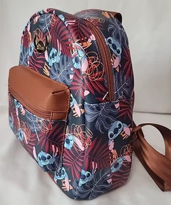 Mochila Lilo & Stitch Mini Domo Disney Azul Floral Hawaiano Moda Bolso - Imagen 1 de 5
