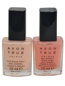 Avon True Nail  DUO  Pastel Pink & Sheer Love Varnish Enamel Boxed  - Picture 1 of 6