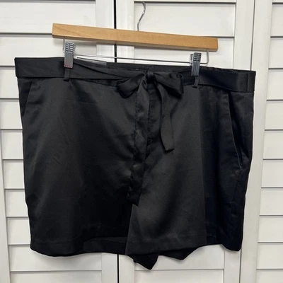 Pantalones Cortos Banana Republic Satén Corbata Cintura 4” Para Mujer Talla 18 Negros Nuevos con Etiquetas Foto 1 de 4