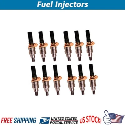 JUEGO DE 12 INYECTORES DE COMBUSTIBLE DE FLUJO COMPATIBLES PARA JAGUAR 1981-1992 5,3 L V12 XJS FJ696 Foto 1 de 4