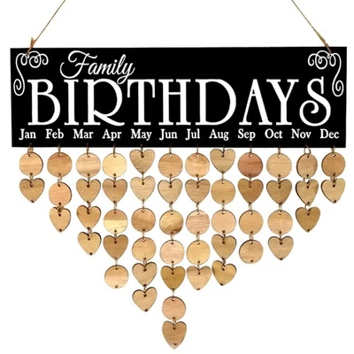  1pc Wooden Hanging Ornament DIY Calendar Decor Date Reminder Wall Door Pendant - Image 1 of 4