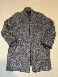 M&S Collection Women’s Open Front Coat Cardigan UK 18 Navy Marl Bouclé Textured - Picture 1 of 7