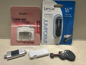 Lot 5 Jump Drive New - Used Lexar 16 GB Zsuit Includes USB To C - Picture 1 of 4
