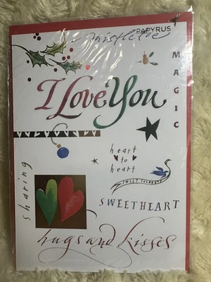 Papyrus Christmas Card  Pre-2010  I Love You  Significant Other Hugs and Kisses - Image 1 of 4