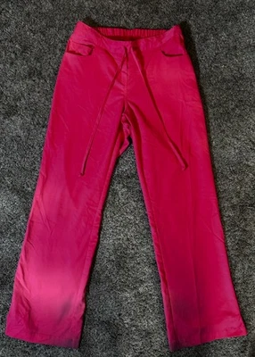 Grey’s Anatomy Womens Scrub Pants Small Pink Red Elastic Waist Medical Uniform - Image 1 of 3