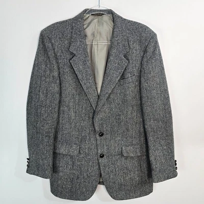 Blazer Abrigo Deportivo Harris Tweed Cuarteto Gris Lana Espiga De Colección Foto 1 de 4