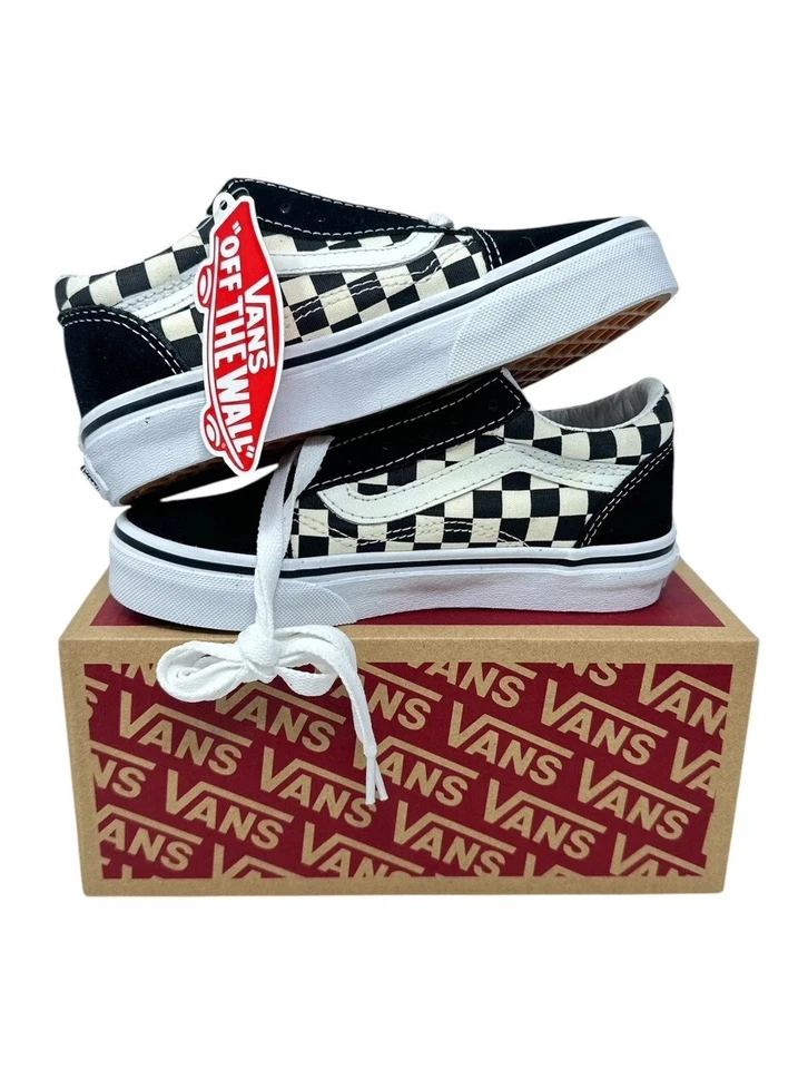 Vans Unisex-Child Old Skool Black/White Sneakers (12 M US Little Kid)