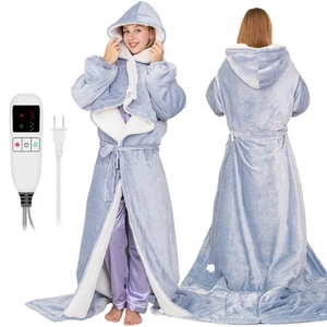 Electric Heated Blankets Hoodie for Women with Removable FootPocket,Wearable ... - Picture 1 of 7
