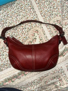 Vintage Hobo Bag Kirschrot Leder Coach - Bild 1 von 7