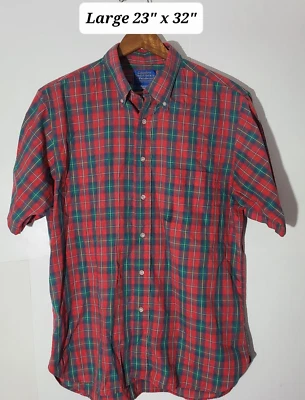 Vtg Pendleton Country Traditionals Red/Green Plaid Men's Large Button Up Shirt - Image 1 of 4