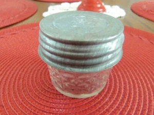 Vintage Ball Quilted Crystal Canning Jelly Jar 4 oz.with Zinc lid - Picture 1 of 3