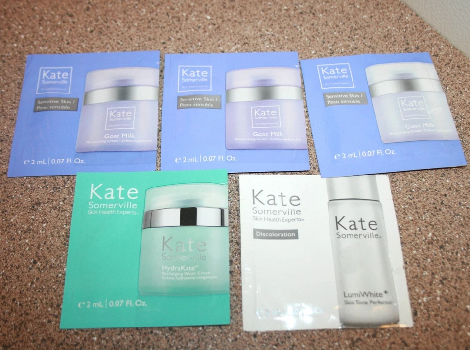 5 x Crema de agua hidratante e hidracate de leche de cabra Kate Somerville muestra de 0,07 oz Foto 1 de 1