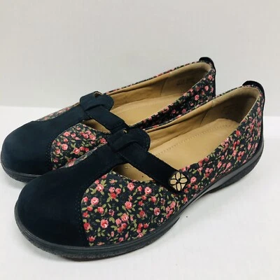 Zapato sin cordones Mary Jane talla 6 Comfort Concept Serenity azul marino rosa floral Foto 1 de 4