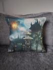Handmade Large Print Gothic Witch Or Castle Design Cushion Cover 18" X 18"