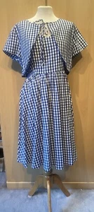 Lindy Bop Liana Blue Gingham Dress And Bolero Size 16 - Picture 1 of 14