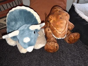 DDA Lot 2 Peluche/Doudou Dinosaure Tricératops et  tyrannosaure tbe ( 11 photos) - Picture 1 of 11