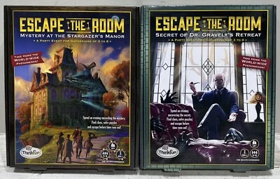 Two Escape The Room Board Games Stargazer's Manor Gravely’s Retreat New Thinkfun - Image 1 of 4