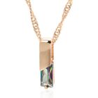Square Colorful Natural Zircon Pendant Necklace For Women Rose Gold Fine Jewelry