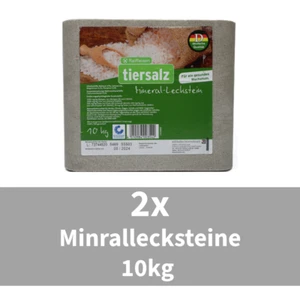 Naturreiner Mineralleckstein, 2 x 10 kg, Rinderfutter, Pferdefutter, Tiersalz - Bild 1 von 1