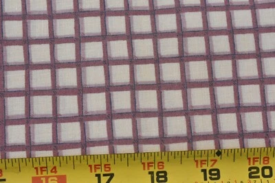 Por 1/2 yarda, vintage, malva y bronceado a cuadros encendedor-peso polialgodón, P9010 Foto 1 de 4