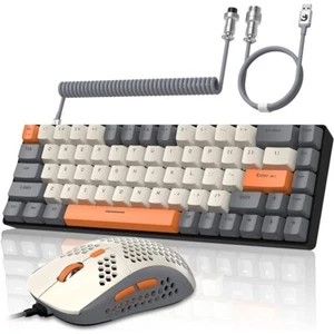 ZIYOU LANG T8 60% RGB Wired Gaming Keyboard and Mouse Combos+Coiled USB C Cable - Picture 1 of 45