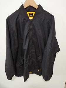 De Colección Nike Cortavientos Cremallera Completa Años 90 Para Hombres Grande Amarillo Negro Etiqueta Centro Deletrear - Imagen 1 de 9