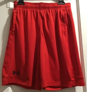 Boy's Youth Under Armour Athletic Shorts Red w/Pockets YOUTH LARGE MINT!! - Picture 1 of 5
