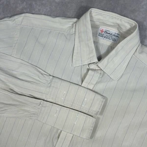 Turnbull & Asser Hemd creme mit blau weißen vertikalen Streifen 17 - 43 cm * - Bild 1 von 8