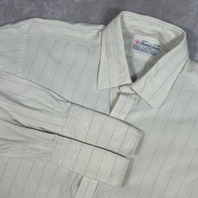 Camisa de Vestir Turnbull & Asser Crema con Rayas Verticales Azul Blanco 17 - 43 Cm * Foto 1 de 4