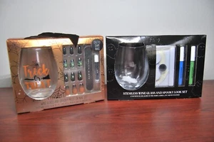 Set 2 Bicchieri da Vino Halloween Senza Stelo + Unghie e Ciglia Brillano al Buio - Foto 1 di 7
