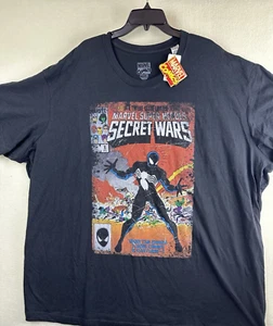 Marvel Comics Spiderman Secret Wars T-Shirt Black Mens 6XL Short Sleeve NWT - Picture 1 of 8
