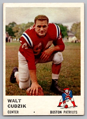 1961 FLEER #182 WALT CUDZIK PATRIOTS ROOKIE - Image 1 of 3