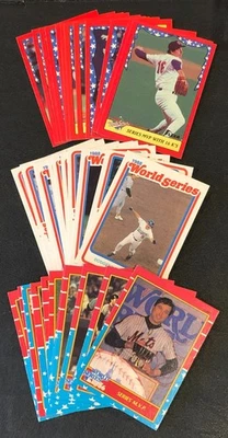 (3) X 1986 1987 1988 Fleer бейсбол World Series вставить карты полный набор 1 каждый - Изображение 1 из 4
