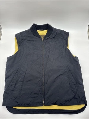 Chaleco Acolchado Loro Piana Para Hombres Negro Mezcla Cachemira Forro Cremallera Frontal Hecho en Italia XL Foto 1 de 4